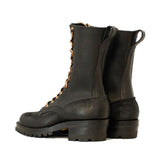 Lineman boot black smooth over rough out 