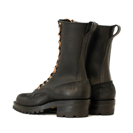 Lineman boot black smooth over rough out 