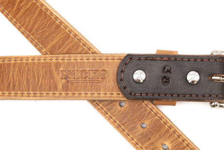 Nicks brown waxed flesh and natural dublin belt