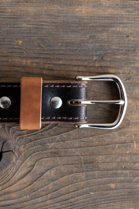 Nicks brown waxed flesh and natural dublin belt