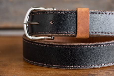 Nicks brown waxed flesh and natural dublin belt