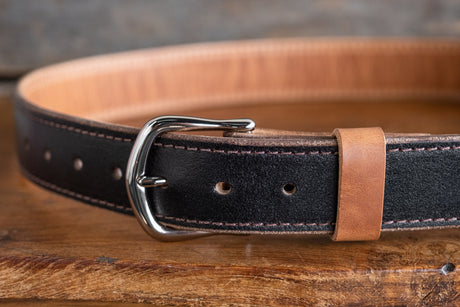 Nicks brown waxed flesh and natural dublin belt