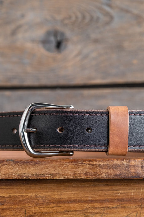 Nicks brown waxed flesh and natural dublin belt