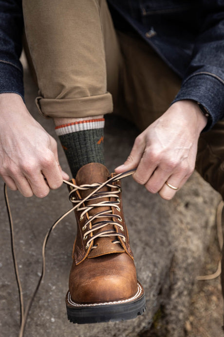 365 Stitchdown boot is being used as a hiking boot. Flexible and lightweight, the boot is great for trails
