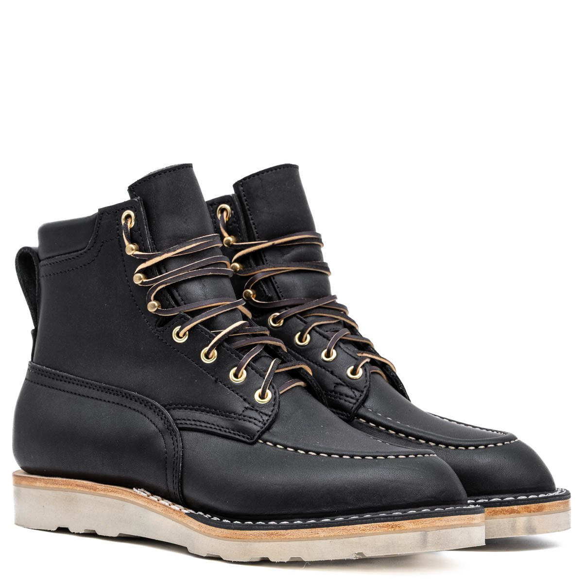Black wedge sole work boot