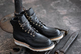Black wedge sole work boot