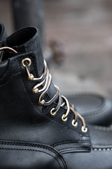 Black wedge sole work boot