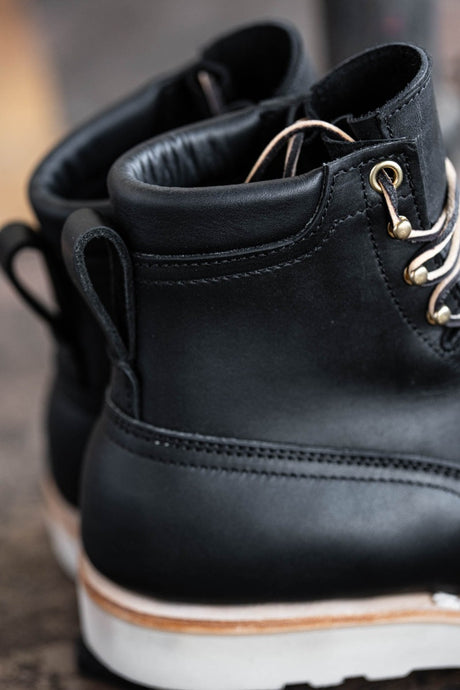 Black wedge sole work boot