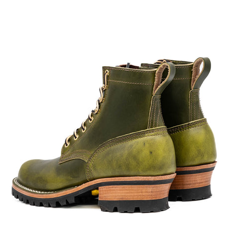 Lace up lug sole boot in W&C Meadow Green leather