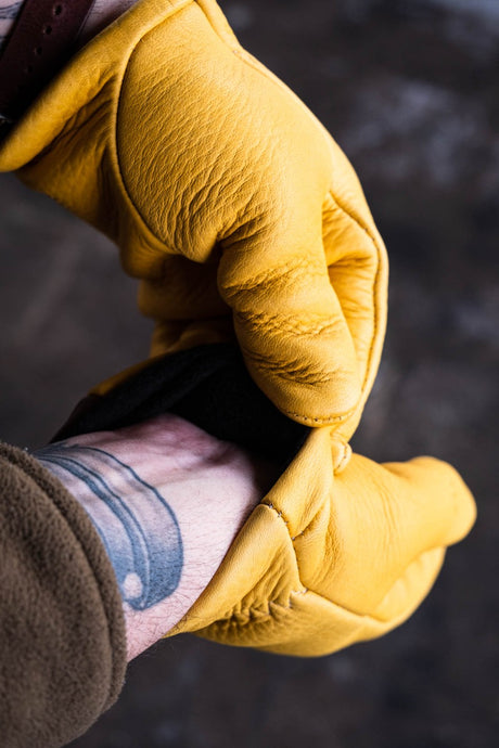 Nicks lined work gloves in gold elk