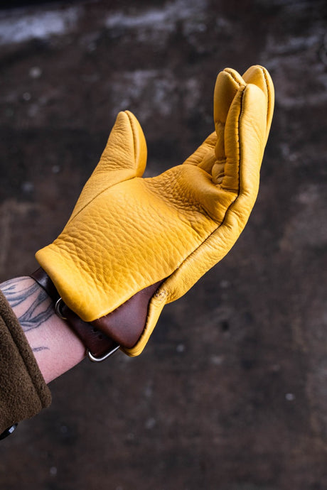 Nicks lined work gloves in gold elk